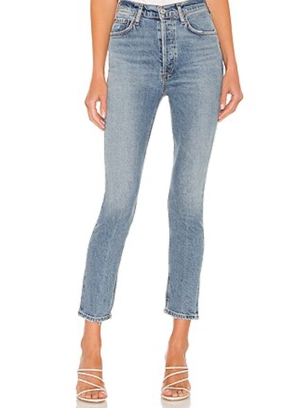 Agolde Nico high rise slim in chronicle organic cotton